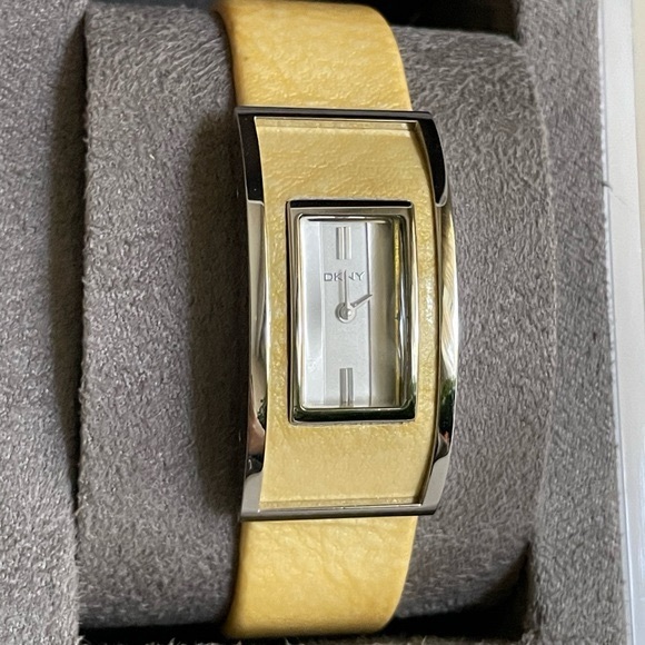 DKNY Rectangle Leather Stainless Steel Watch NY4307 - Picture 4 of 10